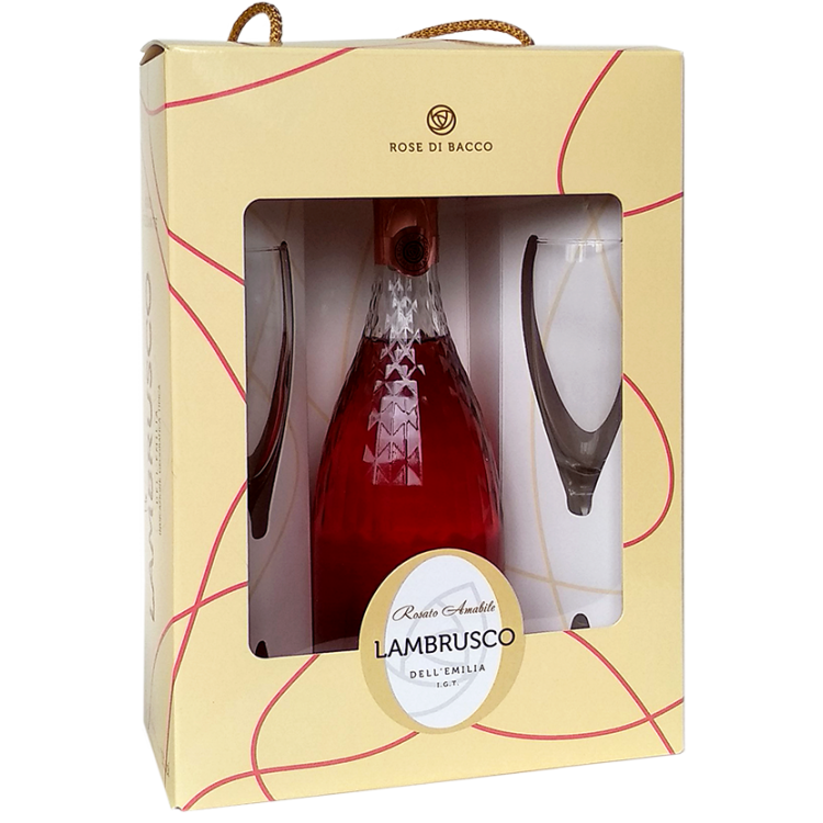 Подарочный набор Lambrusco Rose Di Bacco Rosato / Ламбруско "Розе Ди Бакко" Росато